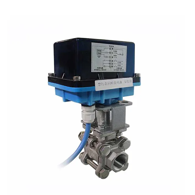 小型耐爆電動作動3ピースボールバルブ 2
