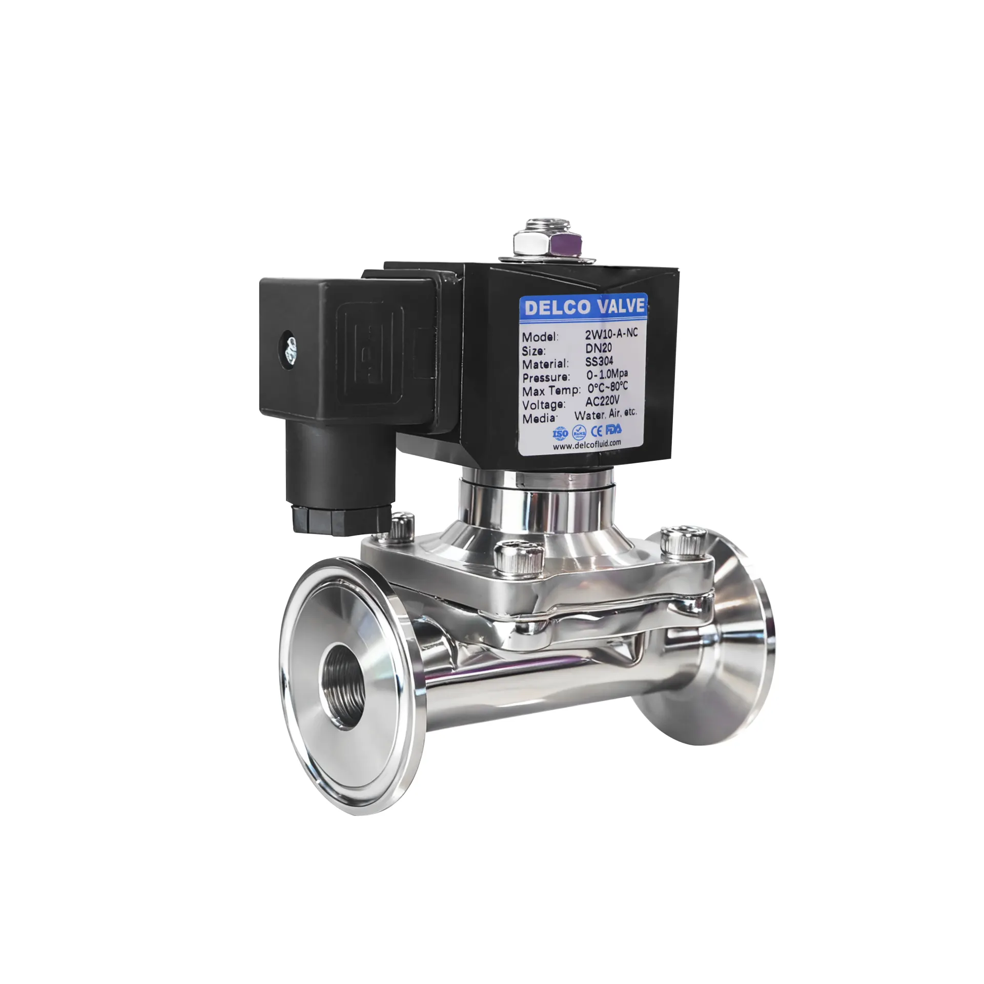 2W-10A 衛生食品グレードダイアフラムソレノイド弁 3