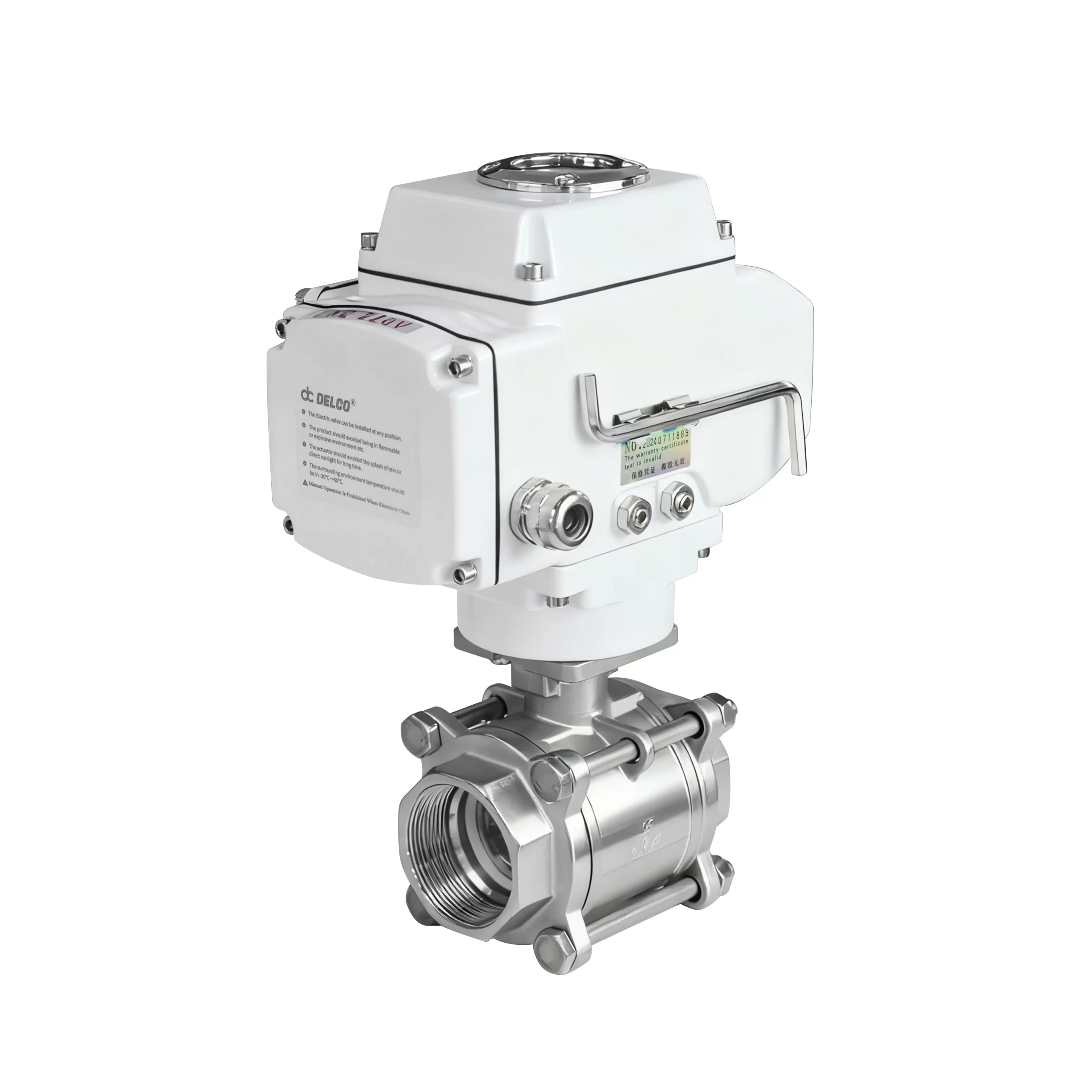 DK55-3PS Electric 3-Piece Threaded Ball Valve 1