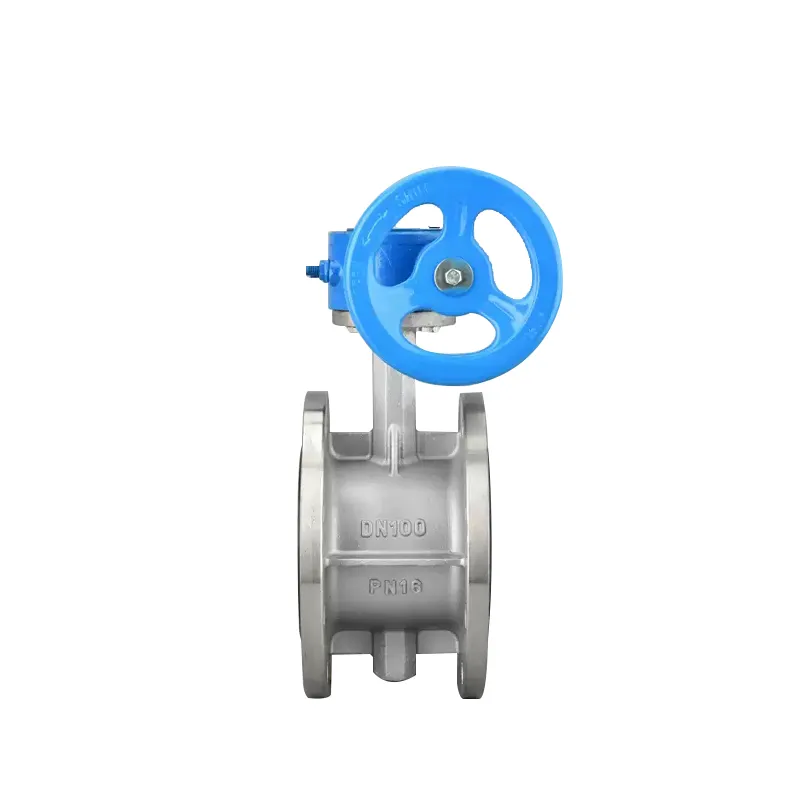 手動ステンレス製フランジ付きバタフライバルブ 2