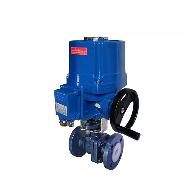 QT-DK55-CF フッ素ライニングフランジ付きボールバルブ付き電気防爆弁 1