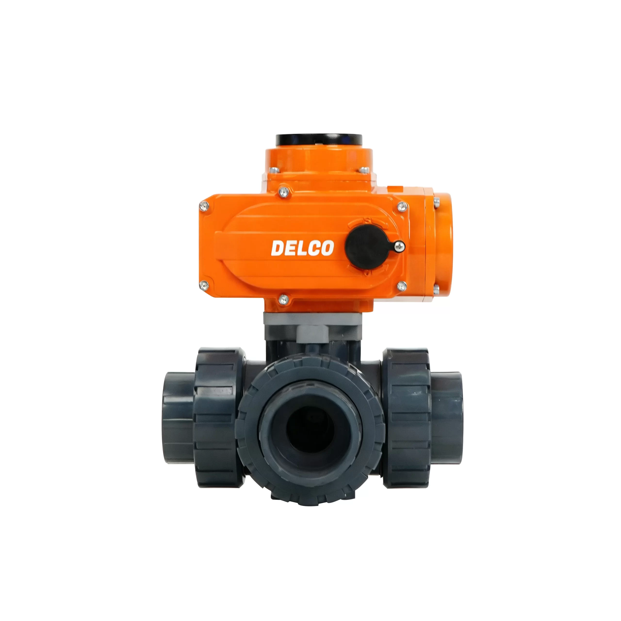 IP67-DKS55-3PL Electric Tee Plastic UPVC Double Union Ball Valve 4
