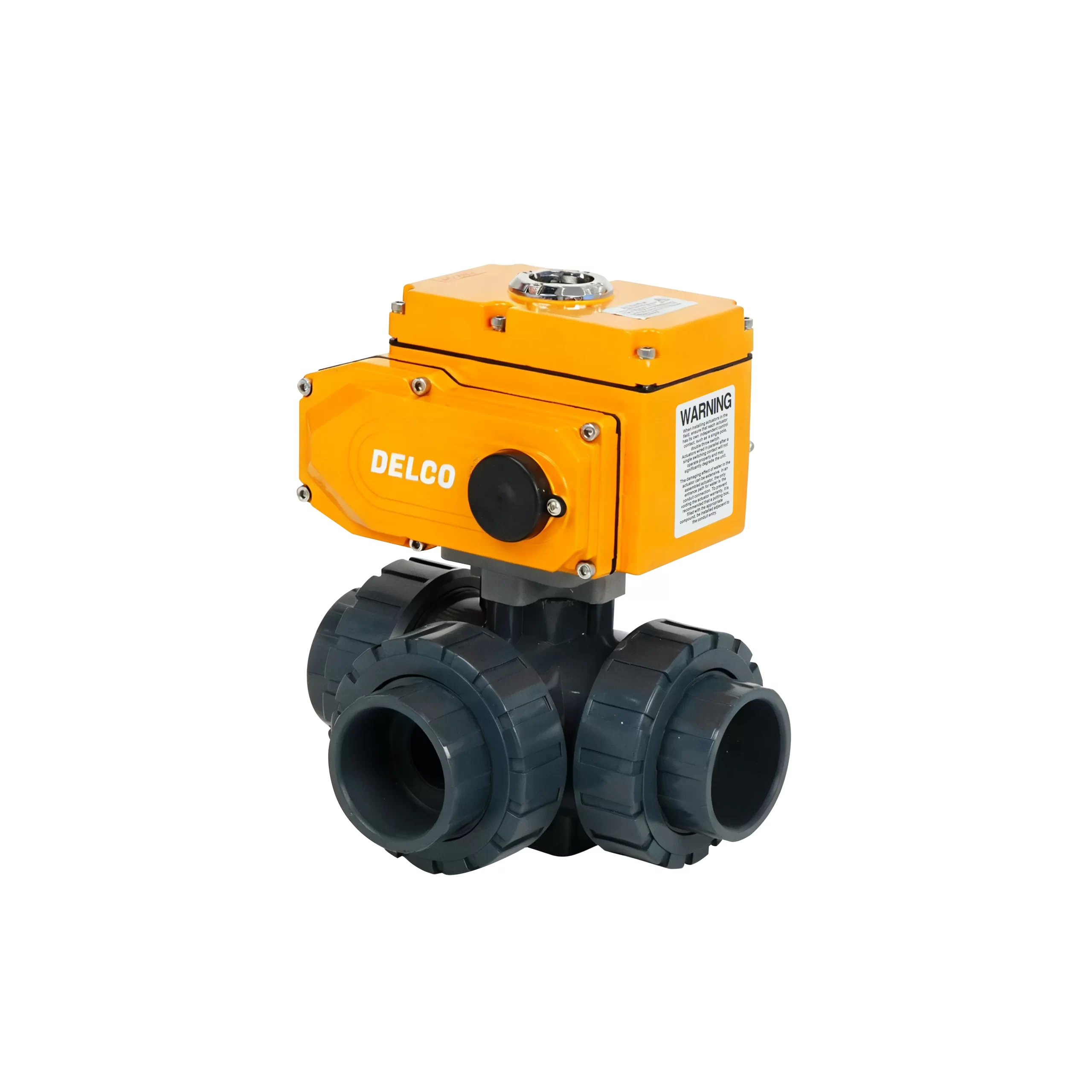 IP67-DKS55-3PL Electric Tee Plastic UPVC Double Union Ball Valve 6